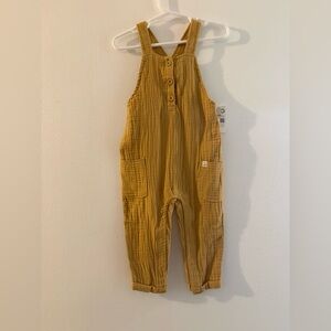 Cozy Mustard Kids Overalls